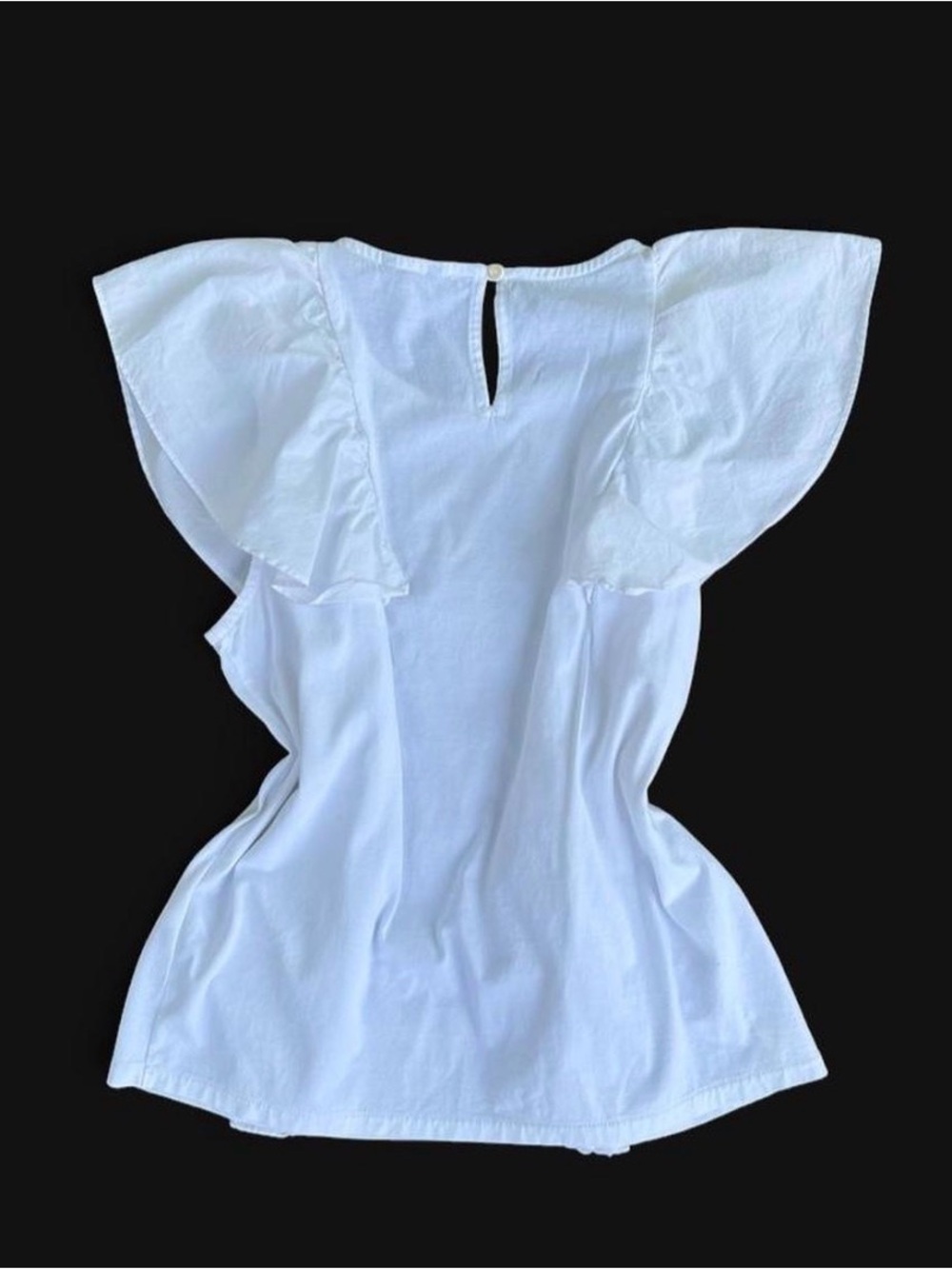 J. Crew White Ruffle Cap-Sleeve Blouse - Picture 2 of 3